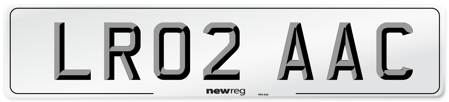 LR02 AAC Number Plate from New Reg